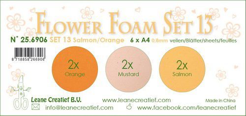 LeCrea - Flower Foam set 13 6 vl 3x2 Zalm-Oranje 25.6906 A4 (09-20)