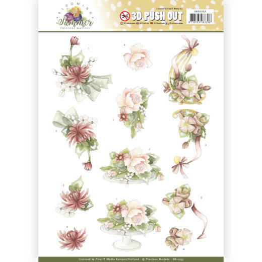 3D Pushout - Precious Marieke - Blooming Summer - Sweet Summer Flowers