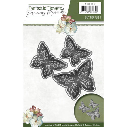Die - Precious Marieke - Fantastic Flowers - Butterflies