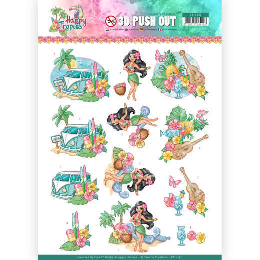 3D Pushout - Yvonne Creations - Happy Tropics -Tropical Holiday