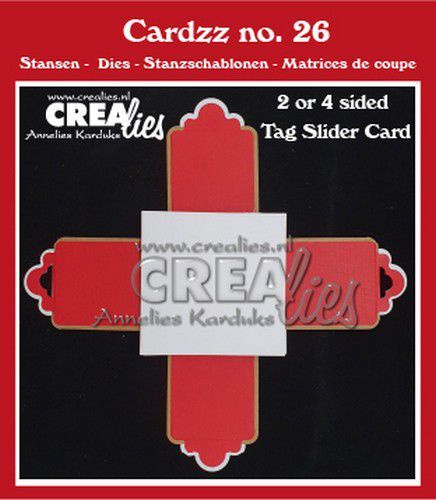 Crealies Cardzz 2 of 4 zijdige label schuifkaart CLCZ26 closed: 10/13x13cm (09-20)