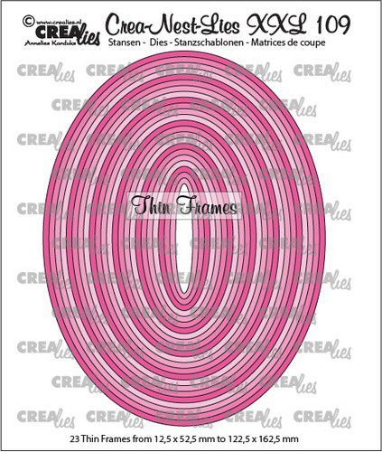 Crealies Crea-nest-dies XXL Dunne kaders ovalen (23x) CLNestXXL109 max 122,5x162,5mm (09-20)