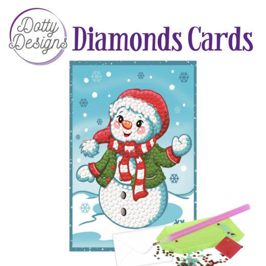 Dotty Designs Diamonds Cards - Happy Snowman