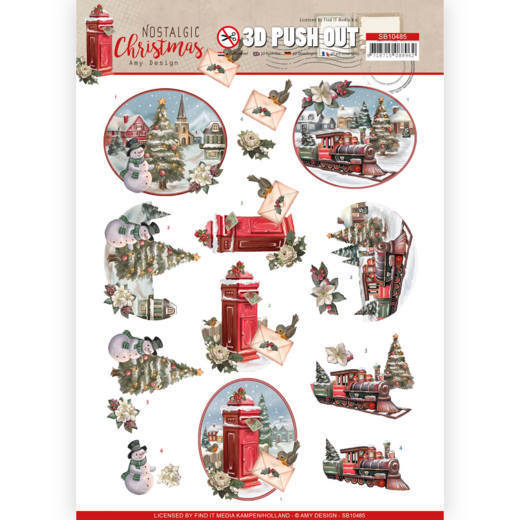 3D Push Out - Amy Design - Nostalgic Christmas - Christmas Train