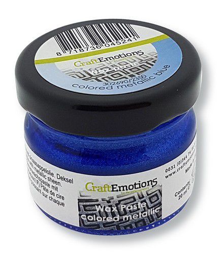 CraftEmotions Wax Paste metallic colored - blauw 20 ml (09-20)