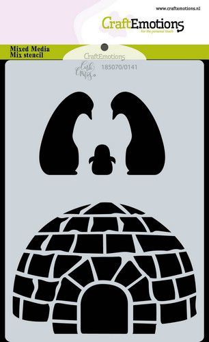 CraftEmotions Mask stencil Iglo en Penguins