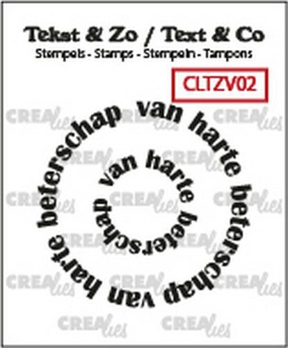 Crealies Clearstamp Tekst & Zo Rond: van harte beterschap (NL) CLTZV02 20+41 mm (10-20)