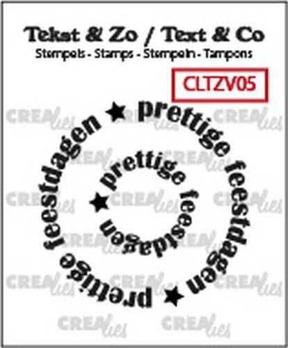 Crealies stempels Tekst & Zo Rond: prettige feestdagen (NL) CLTZV05 21+40 mm (10-20)