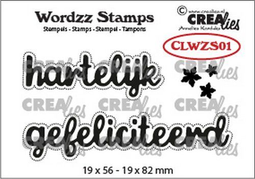 Crealies Clearstamp Wordzz Hartelijk gefeliciteerd (NL) CLWZS01 19x82 mm (10-20)