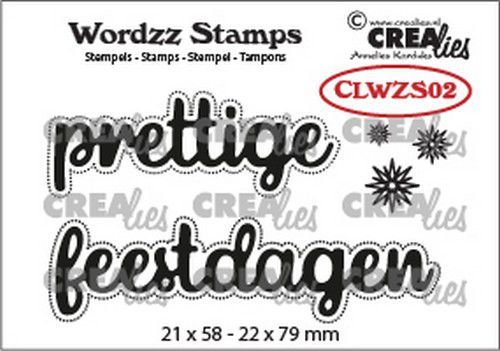 Crealies Clearstamp Wordzz prettige feestdagen (NL) CLWZS02 22x79 mm (10-20)