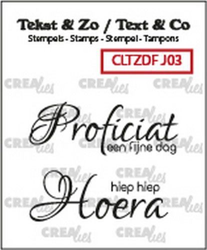 Crealies Clearstamp Tekst & Zo Font Jarig no. 3 (NL) CLTZDFJ03 40x14 mm (10-20)