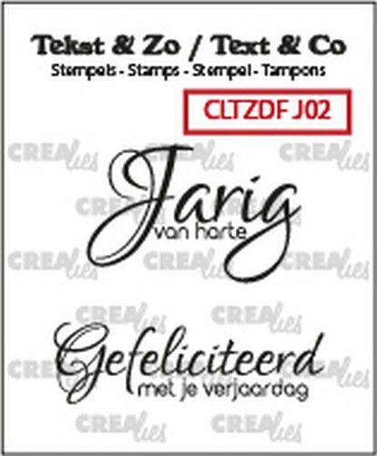 Crealies Clearstamp Tekst & Zo Font Jarig no. 2 (NL) CLTZDFJ02 40x12 mm (10-20)