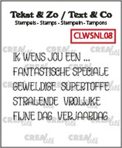 Crealies stempels CLWSNL08 Tekst & Zo woordstrips Ik wens jou een... (NL) 5x4x44 mm (10-20)