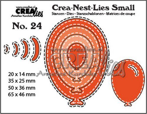 Crealies Crea-nest-Lies Small Ballonnen met stiklijnen (4x) CNLS24 max. 65x46 mm (10-20)