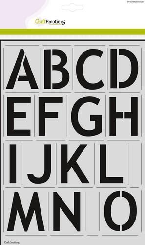 CraftEmotions stencil - alfabet basic 2xA4 - H=57mm