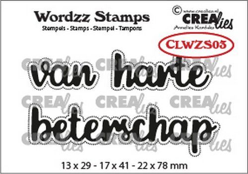 Crealies Clearstamp Wordzz van Harte beterschap (NL) CLWZS03 22x78mm (11-20)
