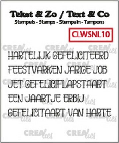 Crealies Clearstamp Tekst & Zo woordstrips Gefeliciteerd (NL) CLWSNL10 5x 4x48 mm (10-20)