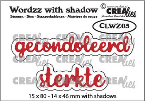 Crealies mallen Wordzz with Shadow Gecondoleerd sterkte (NL) CLWZ05