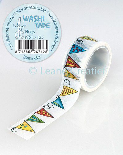 LeCrea - Washi tape Vlaggetjes, 20mmx5m. 61.7125 (01-21)