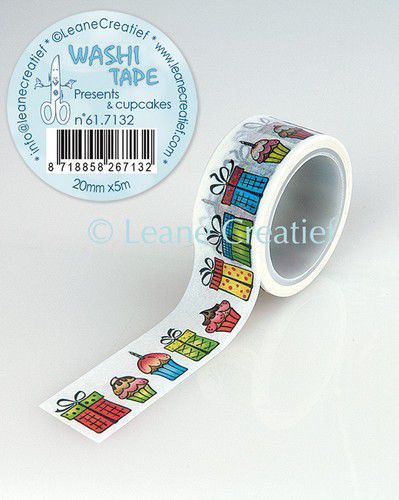 LeCrea - Washi tape Cadeautjes & Cupcakes, 20mmx5m. 61.7132 (01-21)