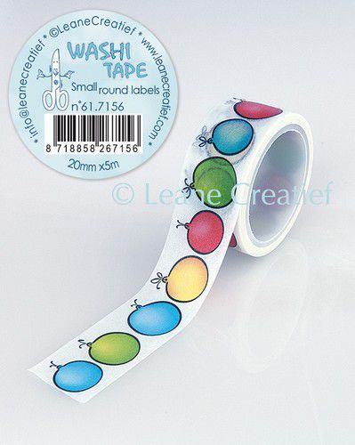 LeCrea - Washi tape Ronde labeltjes, 20mmx5m. 61.7156 (01-21)