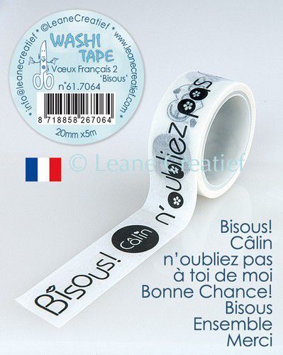LeCrea - Washi tape Bisous, 20mmx5m. (FR) 61.7064 (01-21)