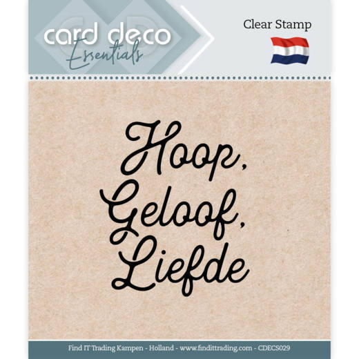 Card Deco Essentials - Clear Stamps - Hoop, Geloof, Liefde