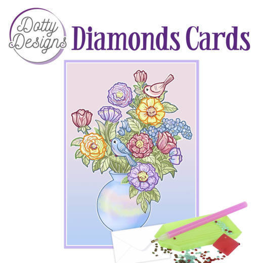 Dotty Designs Diamond Cards - Vase with flowers