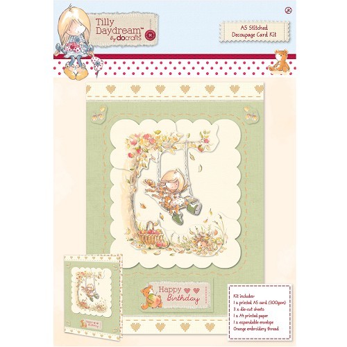 A5 Stitched Decoupage Card Kit - Tilly Daydream
