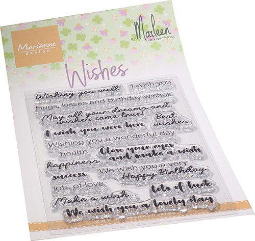 Marianne Design stempels CS1079 Wishes (ENG) by Marleen