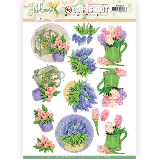3D Push Out - Jeanine's Art  Welcome Spring - Hyacinth