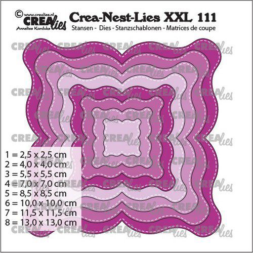Crealies Crea-nest-dies XXL Fantasievorm E Stiklijn CLNestXXL111 max. 13 x 13 cm (03-21)