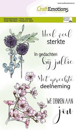 CraftEmotions clearstamps A6 - bloemen condoleance (NL) GB (03-21)
