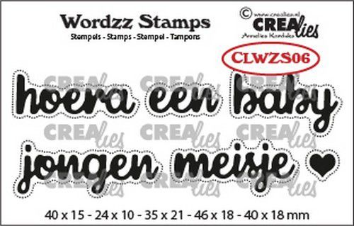 Crealies Clearstamp Wordzz Hoera een baby (NL) CLWZS06 46x18mm (02-21)