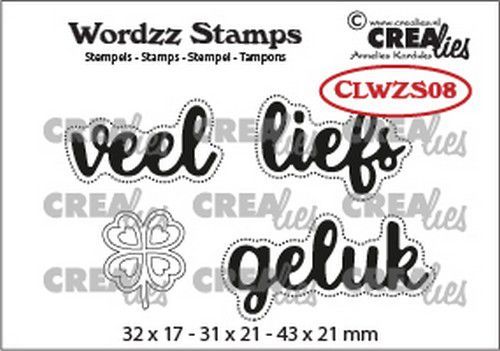 Crealies Clearstamp Wordzz Veel liefs (NL) CLWZS08 43x21mm (02-21)