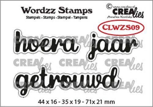 Crealies Clearstamp Wordzz Hoera getrouwd (NL) CLWZS09 71x21mm (02-21)