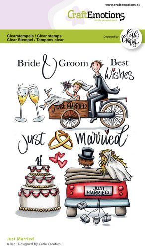 CraftEmotions stempels A6 - Just Married (Eng) Carla Creaties (04-21)