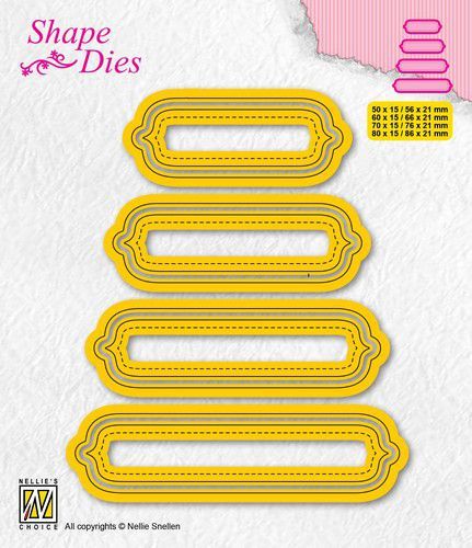 Nellies Choice Shape Die - set van 4 tags - 6 SD207 80x15mm (04-21)