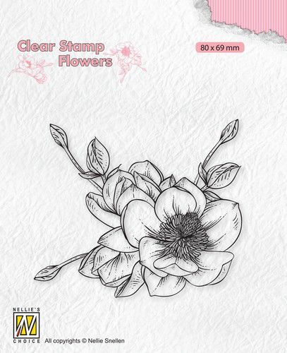 Nellies Choice Clear stamps Flowers - Magnolia FLO030 80x69mm (04-21)