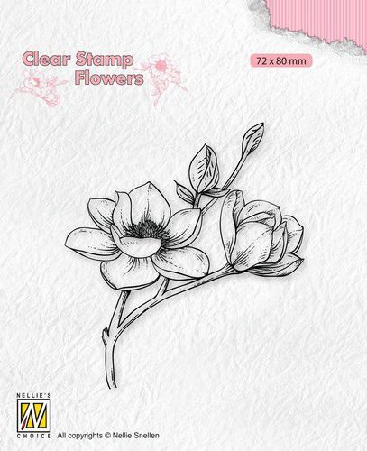 Nellies Choice Clear stamps Flowers - Magnolia tak FLO028 72x80mm (04-21)