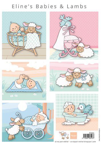 Marianne Design Knipvel A4 Eline's Babies & lammetjes