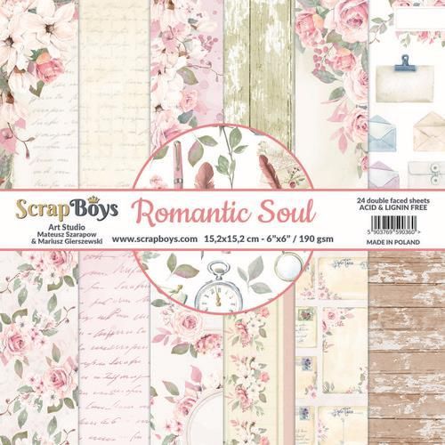ScrapBoys Romantic Soul paperpad 24 vl+cut out elements-DZ ROSO-09 190gr 15,2 x 15,2cm (10-20)