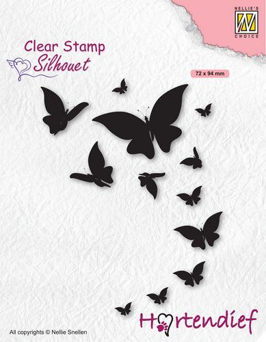 Nellies Choice Clearstamp - Silhouette Pets - Vlinders SIL094 72x94mm (06-21)