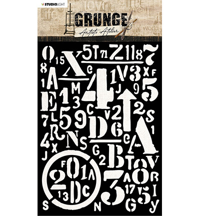 Studio Light Grunge Mask Background Letters and numbers Artists Atelier nr.13