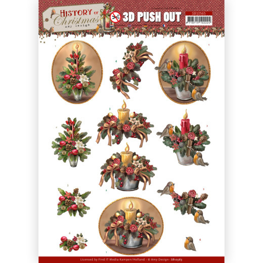 3D Push Out - Amy Design - History of Christmas - Christmas Candles