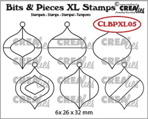Crealies stempels CLBPXL05 Bits&Pieces XL no. 05 Kerstballen 26x32mm (07-21)