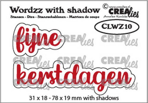 Crealies mallen CLWZ10 Wordzz with Shadow Fijne Kerstdagen (NL)