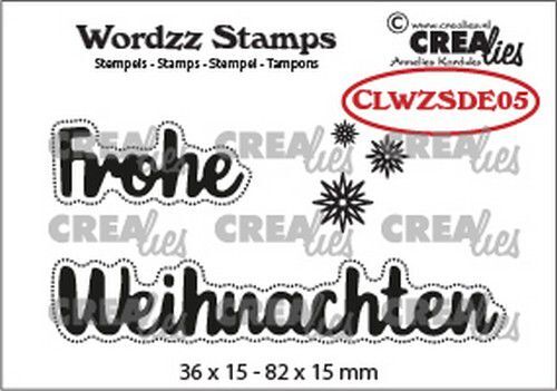 Crealies stempels CLWZSDE05 Wordzz Frohe Weihnachten (DE)
