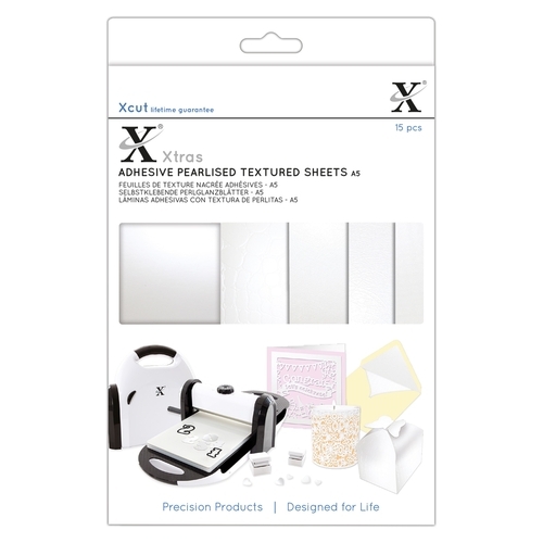Xcut Xtras' A5 Adhesive Pearlised Textured Sheets (15pcs)