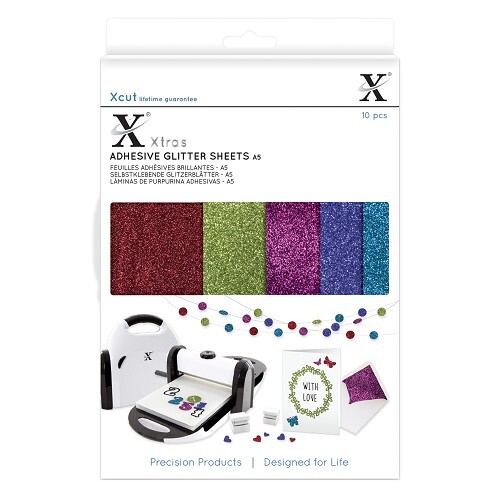 Xcut Xtras' A5 Adhesive Glitter Sheets (10pcs) Darks